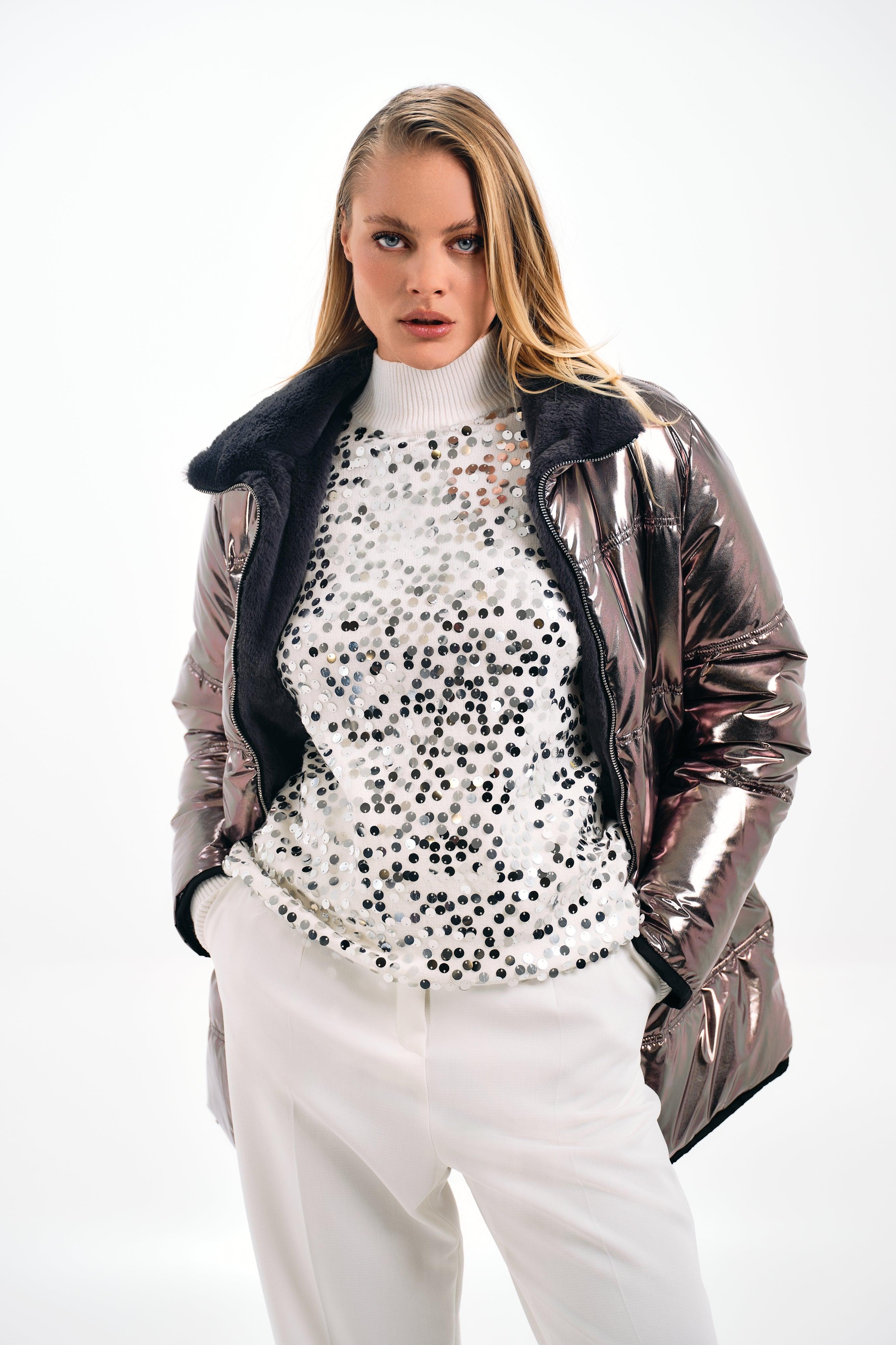 METALLIC PUFFER JACKET