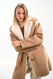 SHEARLING COLLAR COAT