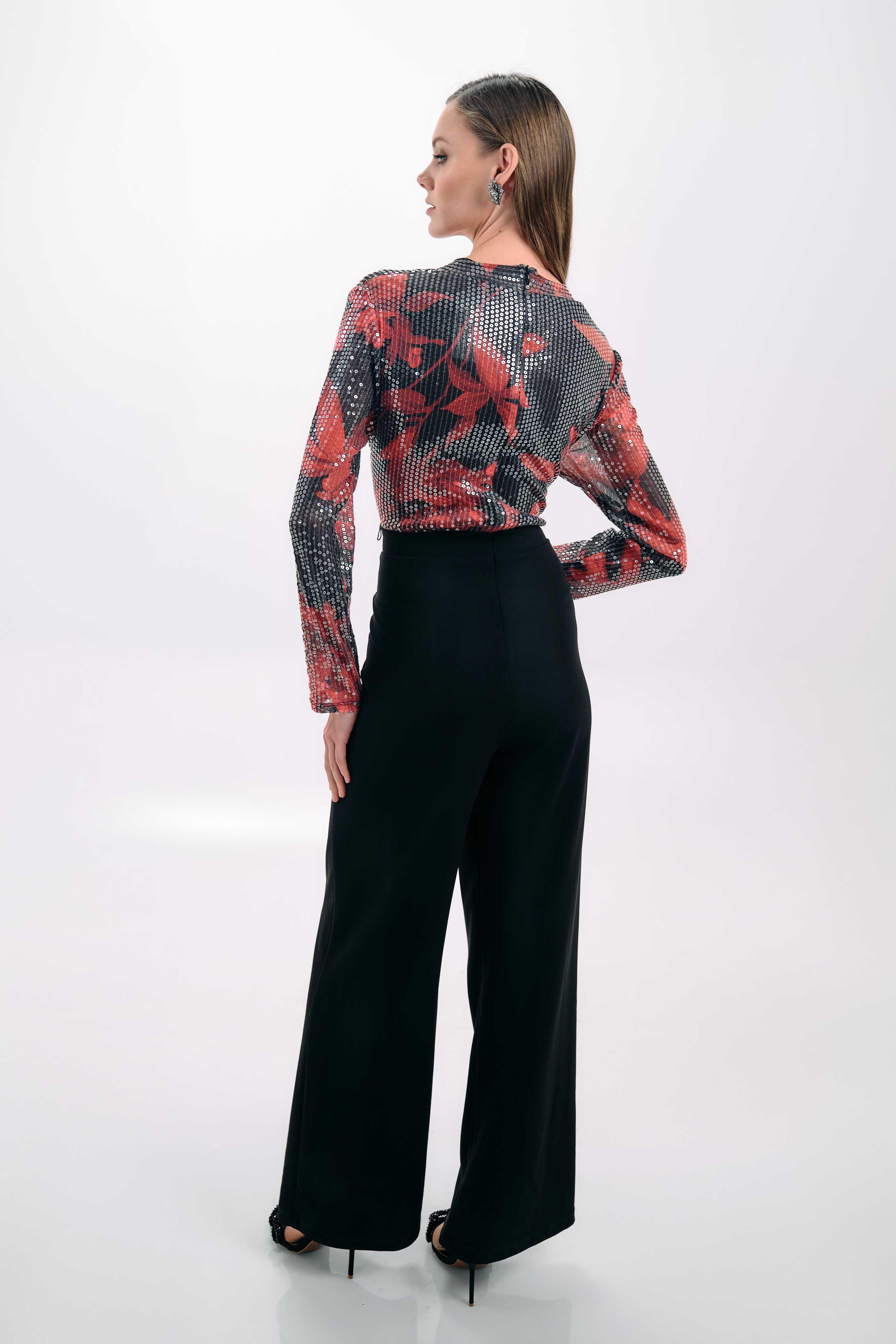 SEQUIN TOP AND WIDE-LEG TROUSER JUMPSUIT