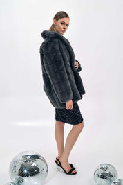 LUXURIOUS FAUX FUR COAT