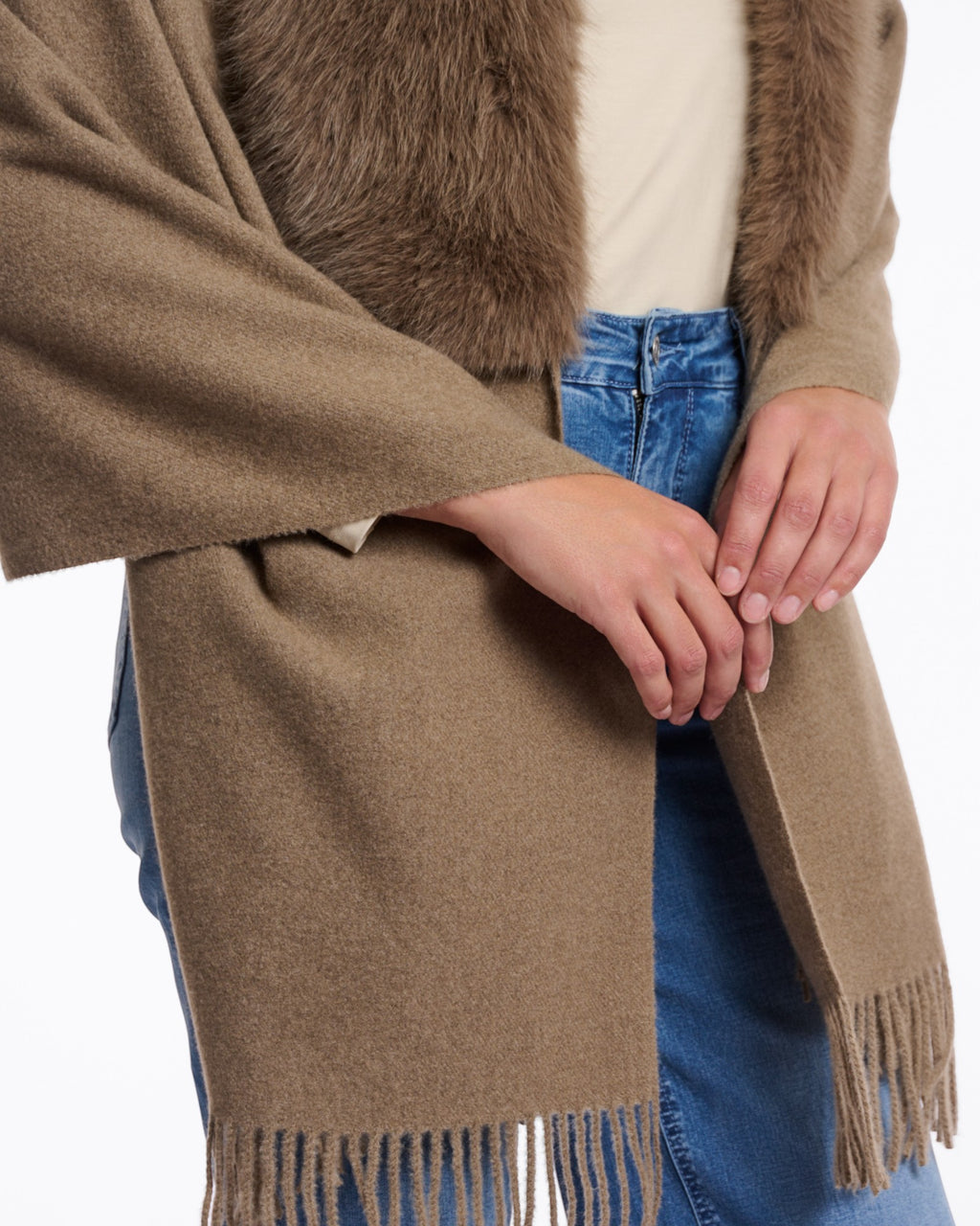 FRINGED CAPE JACKET