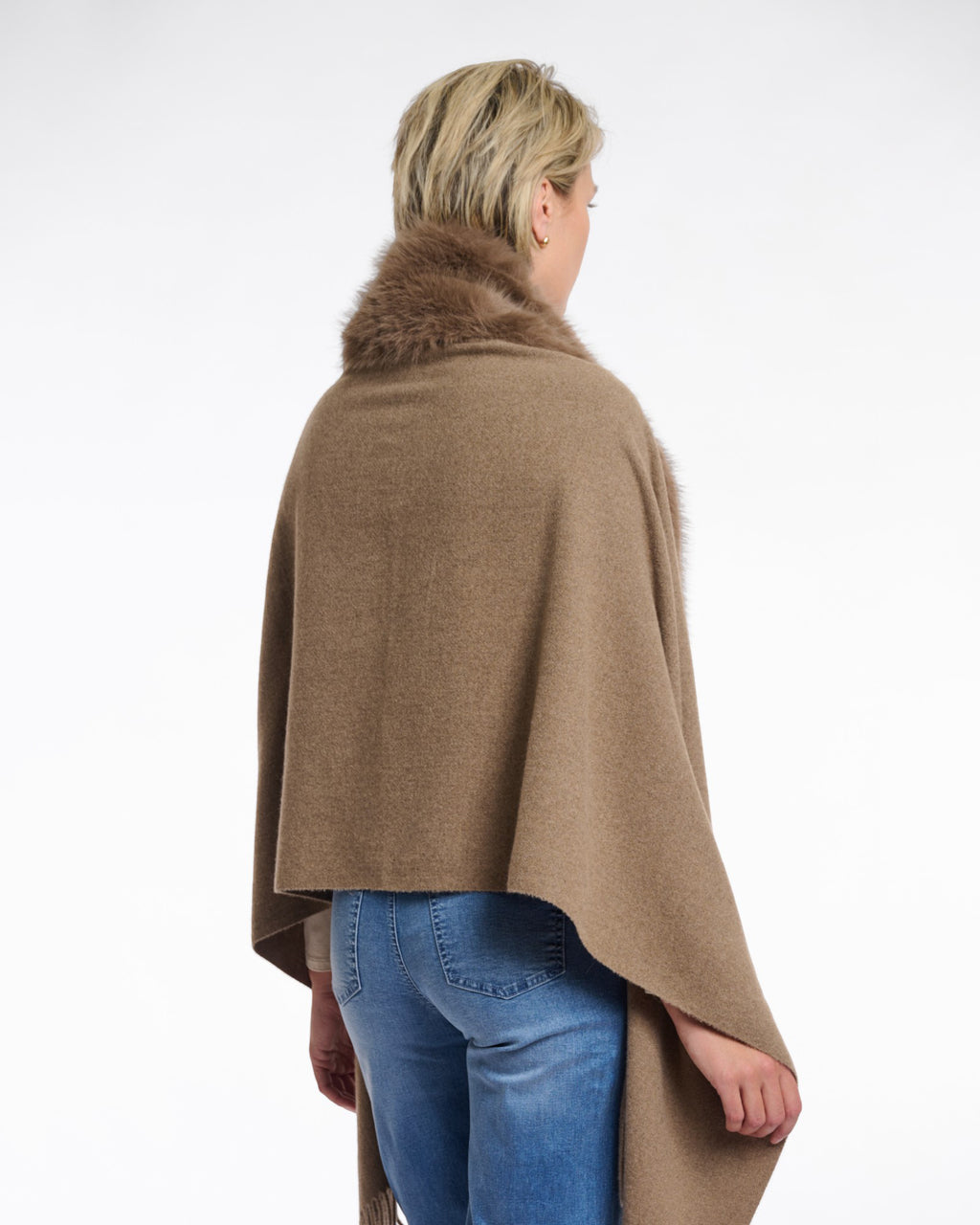 FRINGED CAPE JACKET