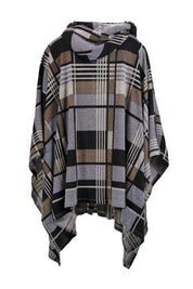 Plaid Hooded Poncho