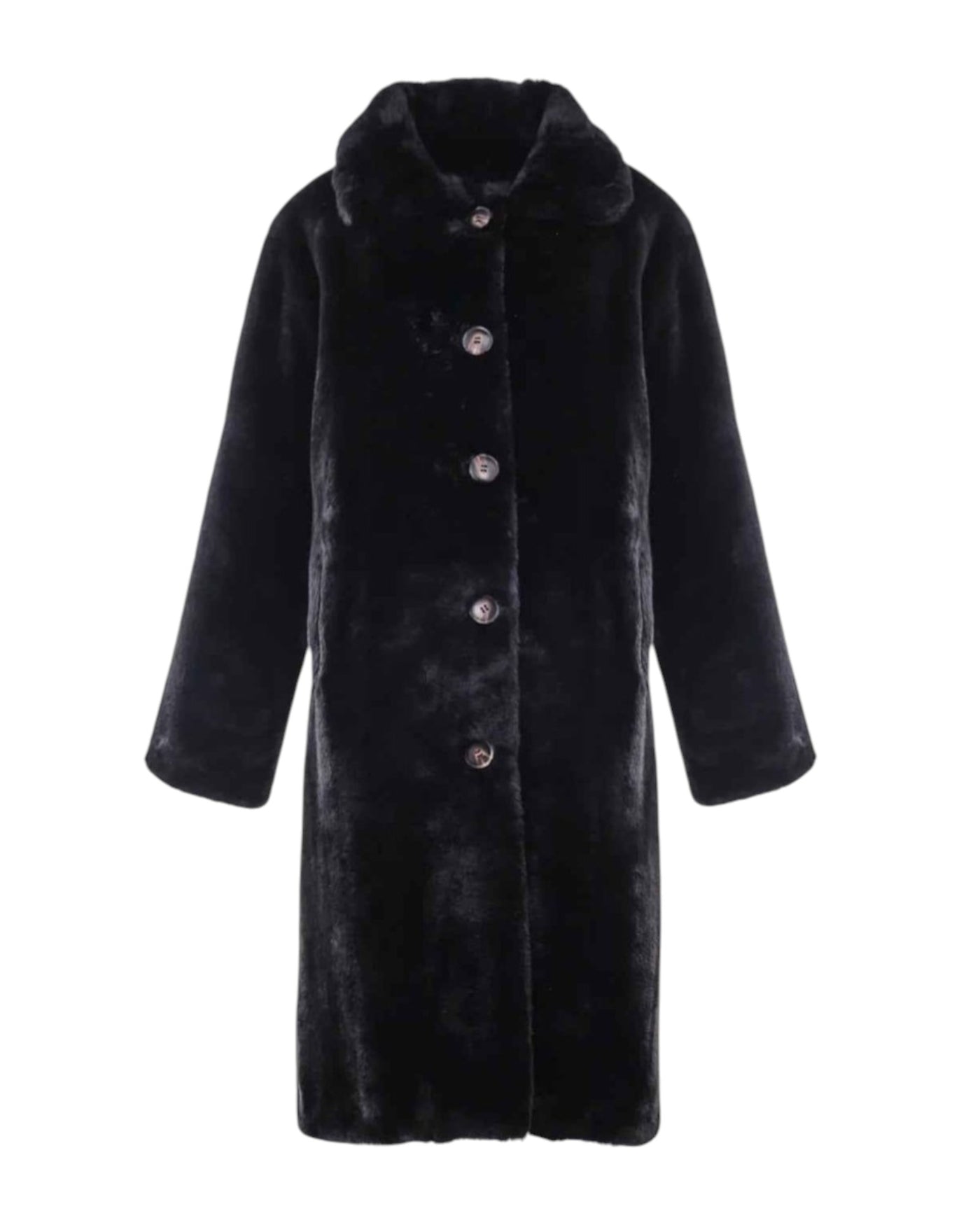 CLASSIC BLACK FAUX FUR COAT