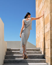 SLEEVELESS TEXTURED TOP & SKIRT SET