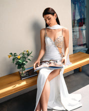 ELEGANT ASYMMETRIC EMBELLISHED GOWN
