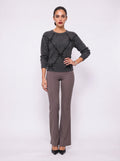 SEQUIN BOW BRUSHED KNIT SWEATER