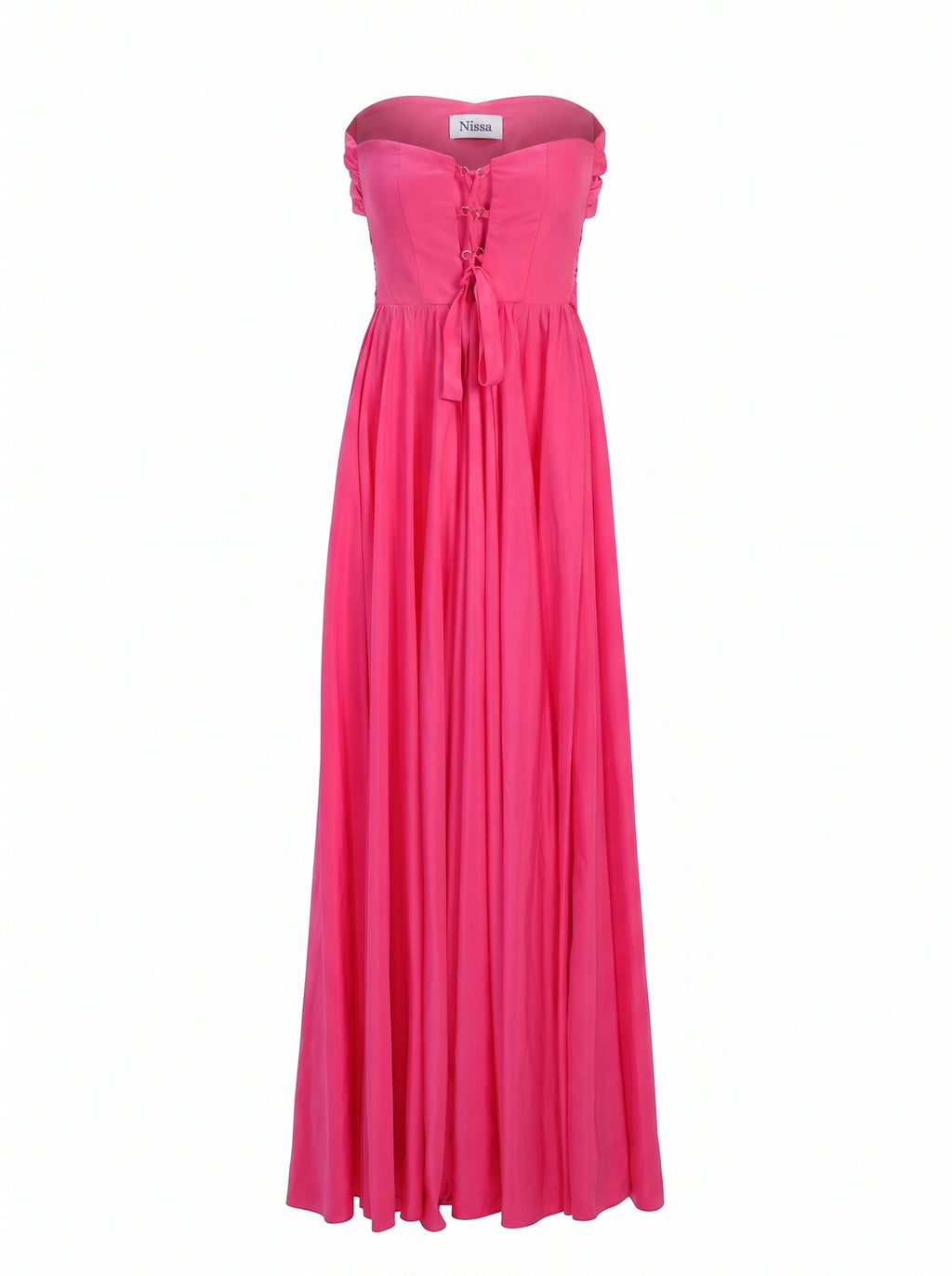 DOUBLE BOW STRAPLESS MAXI DRESS