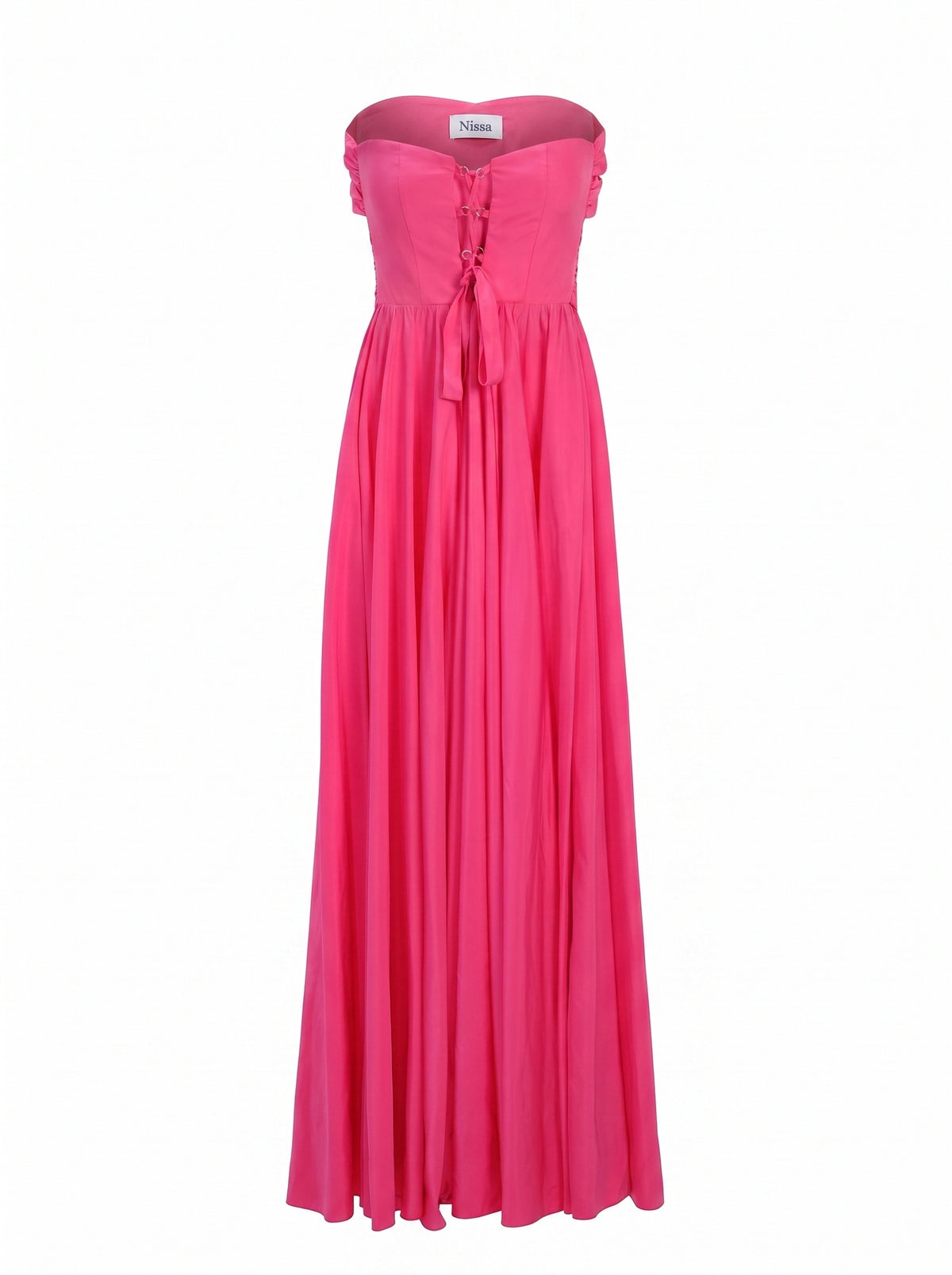 DOUBLE BOW STRAPLESS MAXI DRESS