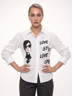 CRYSTAL PRINT POPLIN SHIRT