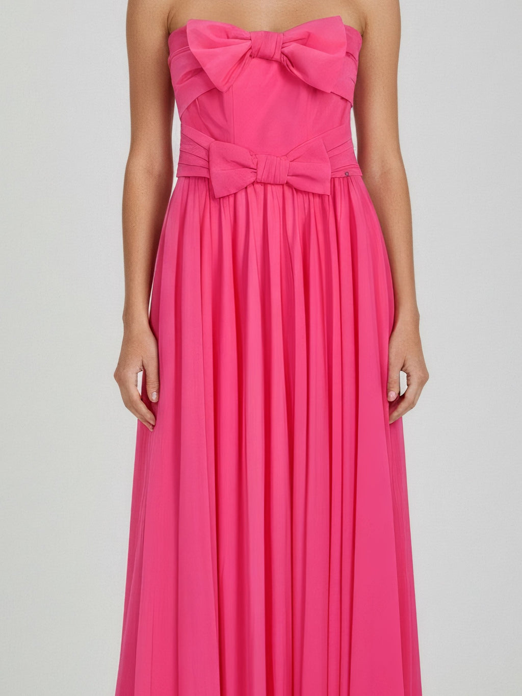 DOUBLE BOW STRAPLESS MAXI DRESS