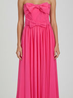 DOUBLE BOW STRAPLESS MAXI DRESS