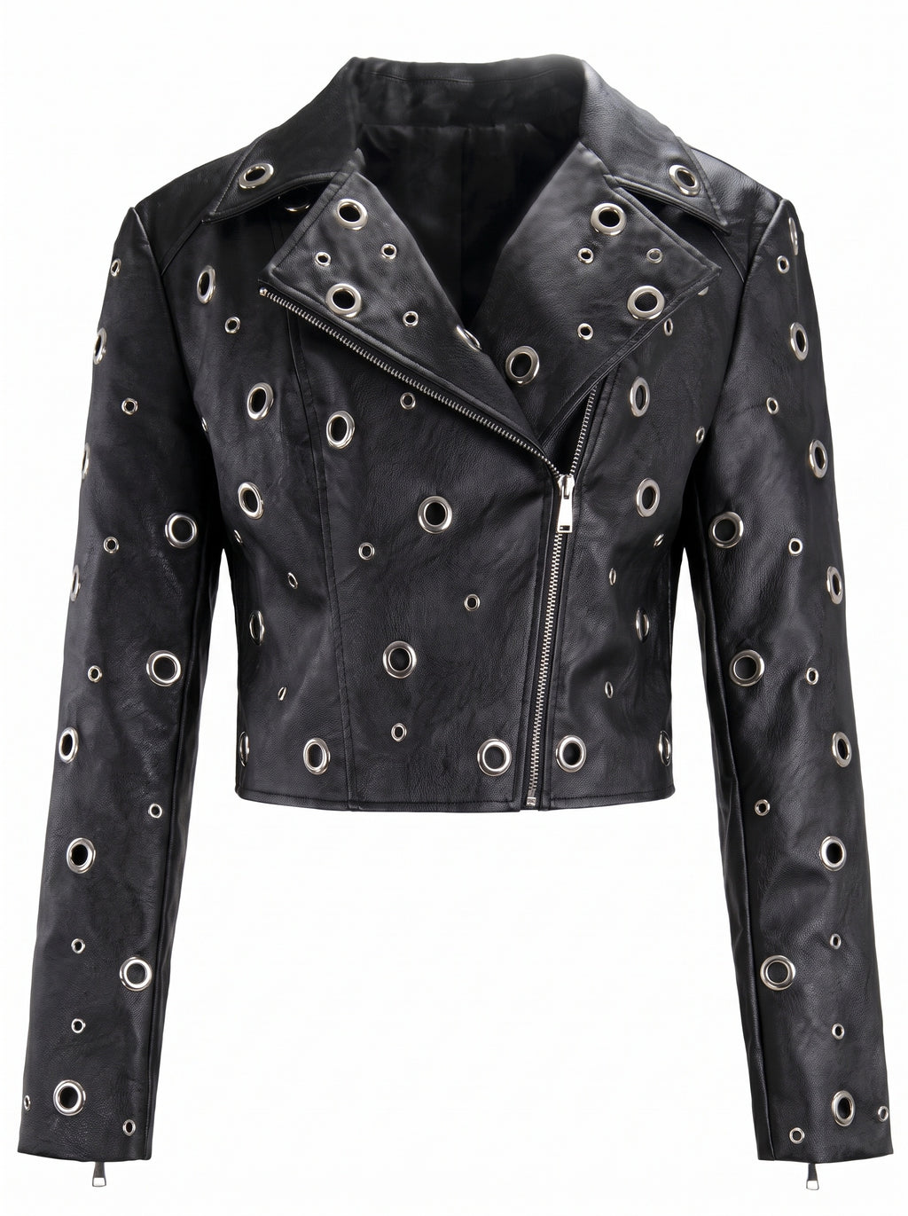 STUDDED LEATHER BIKER JACKET