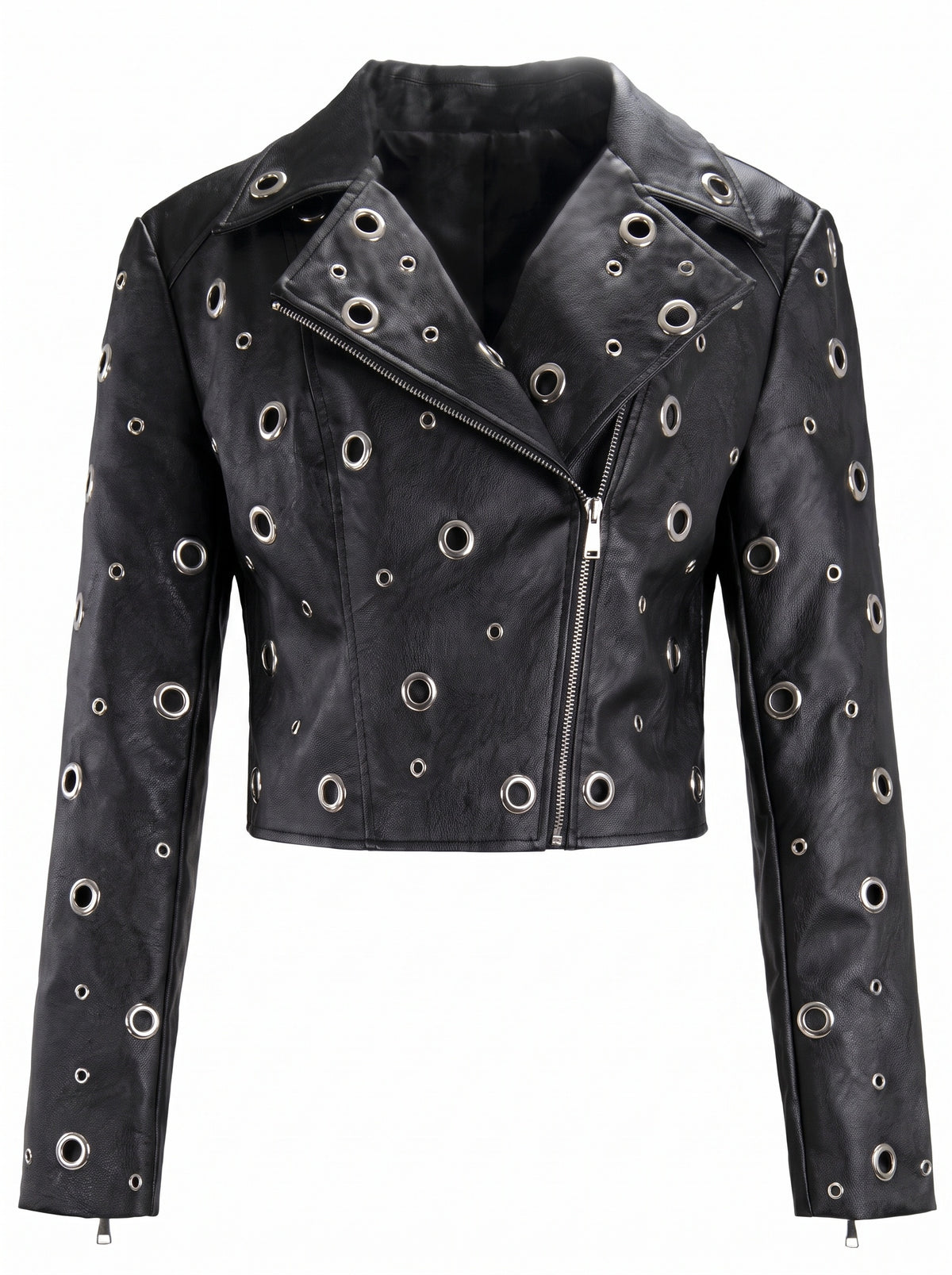STUDDED LEATHER BIKER JACKET