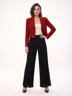 PLEATED WIDE LEG PANTS