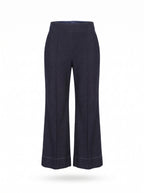 PINTUCKED WIDE-LEG CROPPED TROUSERS