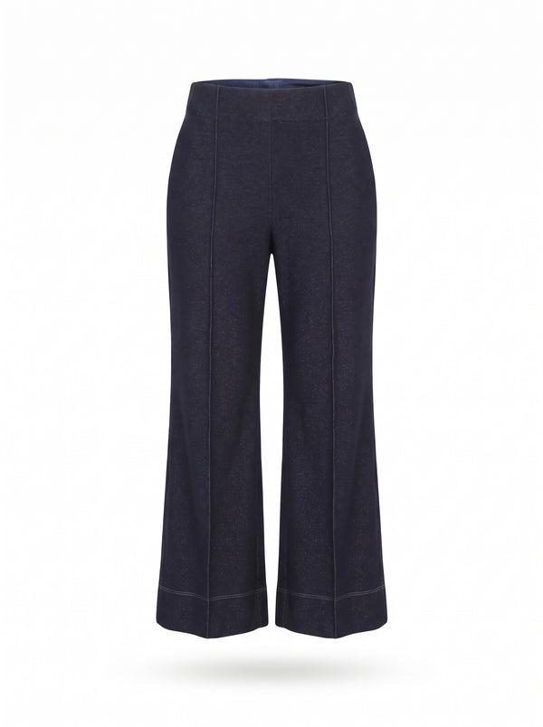 PINTUCKED WIDE-LEG CROPPED TROUSERS
