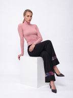FITTED MOCK-NECK LONG-SLEEVE TOP