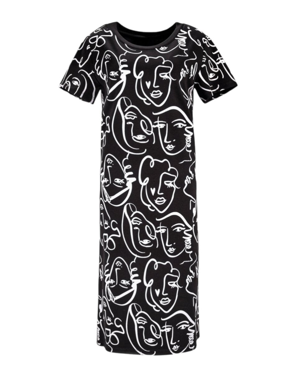 ABSTRACT FACE GRAPHIC DRESS