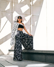 ABSTRACT FACE PRINT WIDE - LEG PANTS - Nakhle.Ets - Pants & Skirts