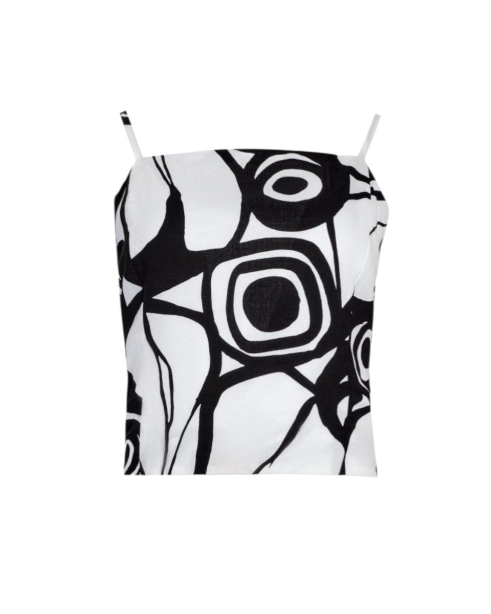 ABSTRACT PRINT CROP TOP