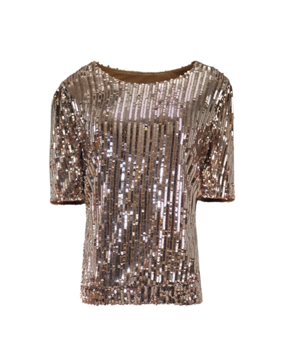 ALL - OVER SEQUIN STATEMENT TOP
