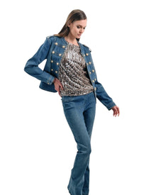 ALL-OVER SEQUIN STATEMENT TOP