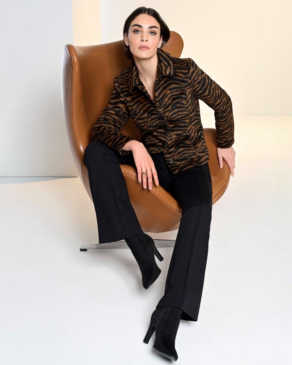 ANIMAL PATTERN BUTTON-UP JACKET