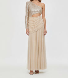 ONE-SHOULDER CUTOUT GOWN
