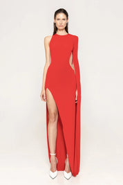 ASYMMETRIC CAPE GOWN - Nakhle.Ets - Dresses