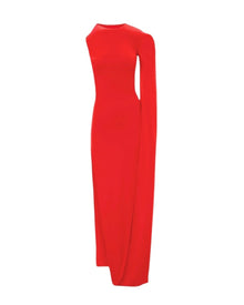 ASYMMETRIC CAPE GOWN