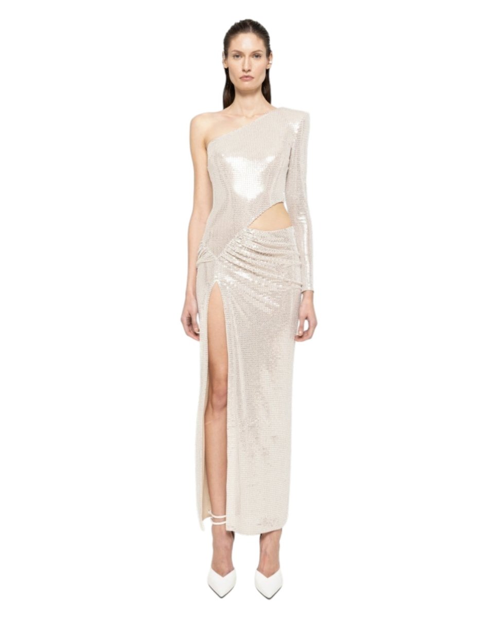 ASYMMETRIC CUTOUT GOWN