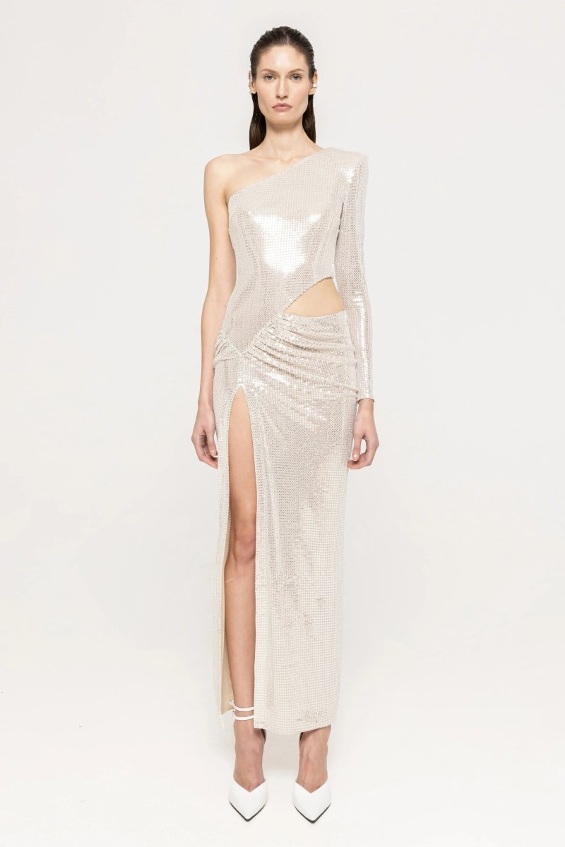 ASYMMETRIC CUTOUT GOWN - Nakhle.Ets - Dresses