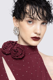 ASYMMETRIC CUTOUT RUCHED GOWN - Nakhle.Ets - Dresses