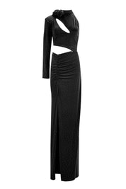 ASYMMETRIC CUTOUT RUCHED GOWN - Nakhle.Ets - Dresses