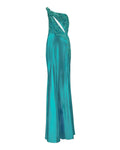 ASYMMETRIC EMBROIDERED EVENING GOWN