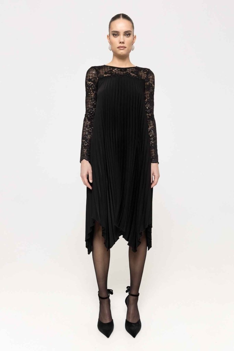 ASYMMETRIC PLEATED DRESS