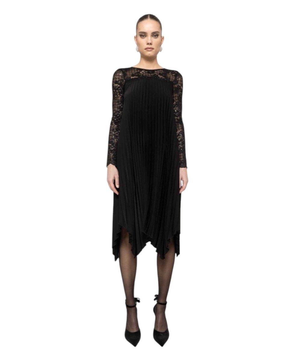 ASYMMETRIC PLEATED DRESS