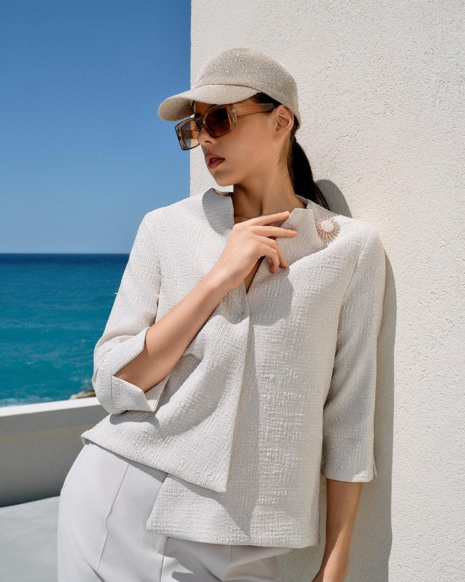 ASYMMETRIC WRAP JACKET - Nakhle.Ets - Jackets