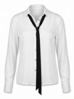 TIE-NECK FITTED WHITE SHIRT