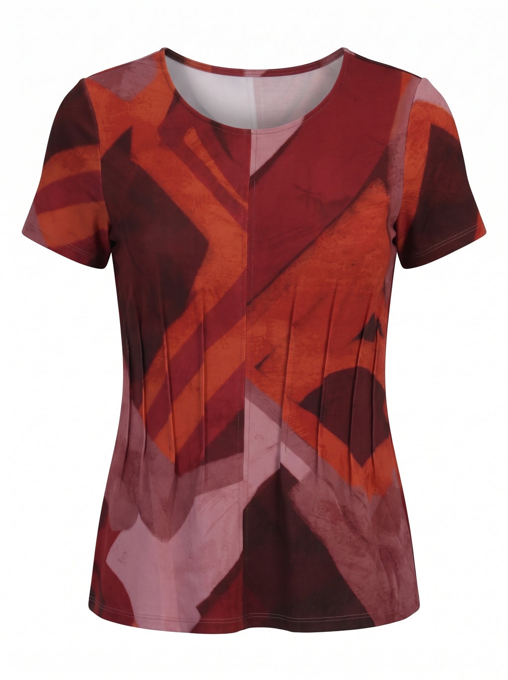 ABSTRACT PRINT FITTED JERSEY TOP