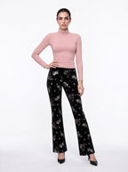 FITTED MOCK-NECK LONG-SLEEVE TOP