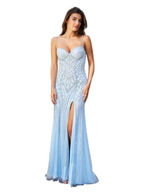BEADED GEOMETRICS EVENING GOWN