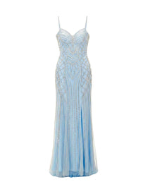 BEADED GEOMETRICS EVENING GOWN