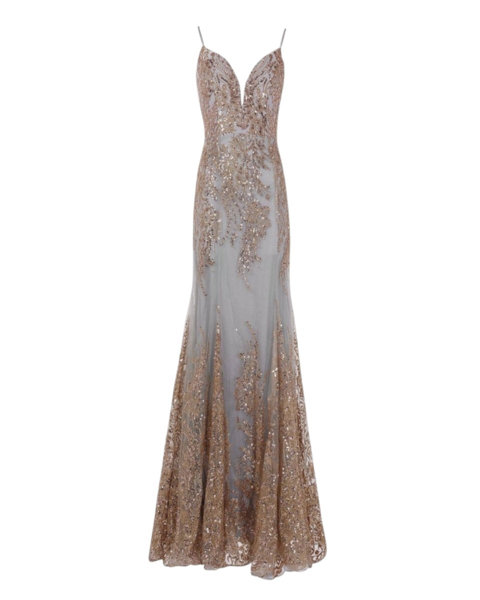 BEADED TULLE MERMAID GOWN - Nakhle.Ets - Dresses