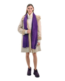 BEIGE TEDDY HOODED COAT