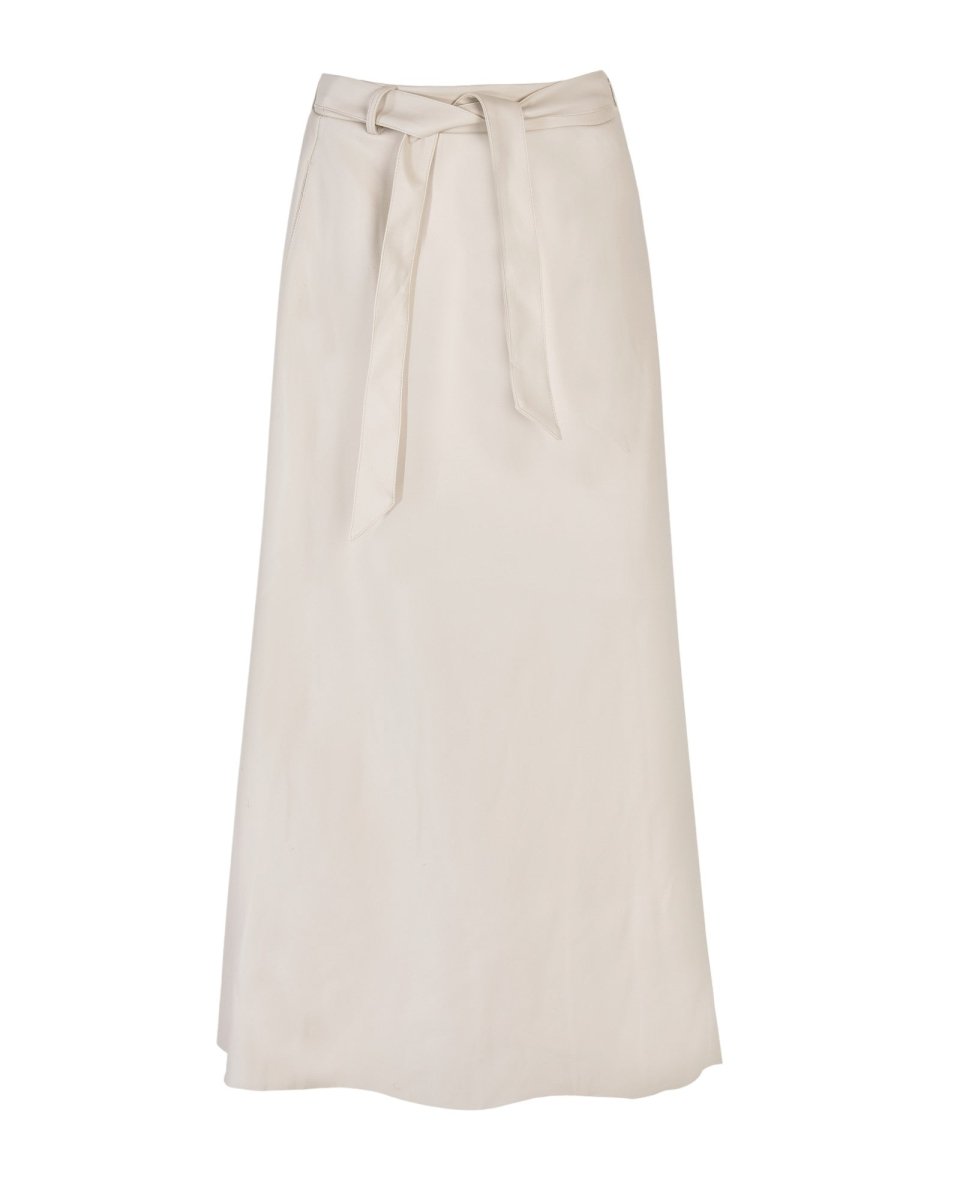 BELTED A-LINE MAXI SKIRT