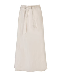 BELTED A-LINE MAXI SKIRT