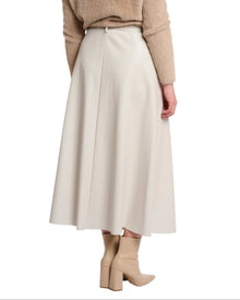 BELTED A-LINE MAXI SKIRT