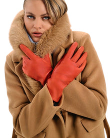 BELTED COAT WITH FUR COLLAR